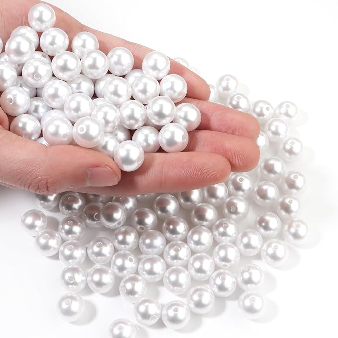 150pcs White 12mm Pearl Beads by chuyau