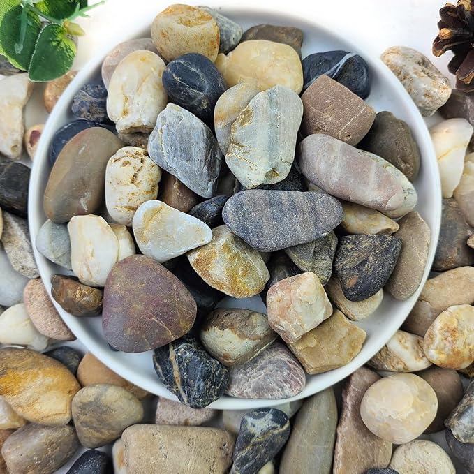 YISZM 10lbs Aquarium Rocks, 5/8" Natural River Rocks by YISZM-ForYourNaturalLife
