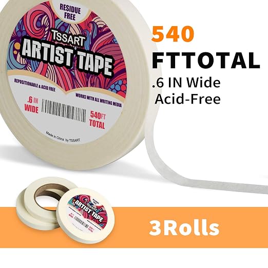 3 Pack White Artist Tape - Image 2