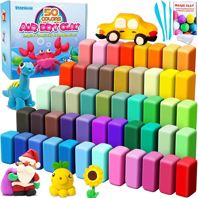 ESSENSON Air Dry Clay 50 Colors, Modeling Clay by ESSENSON
