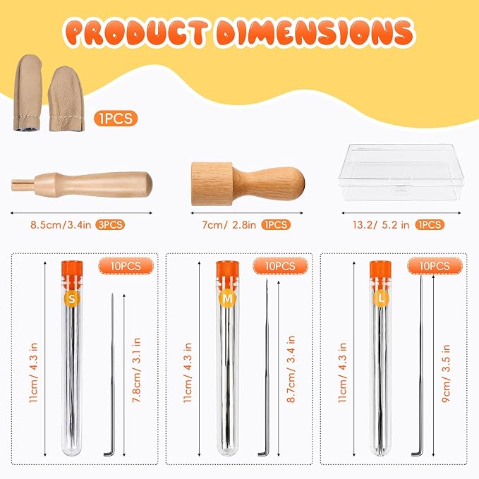 Needle Felting Kit with 8-Needle Tool & 3 Single-Needle Handles | 30 Barbed - Image 2