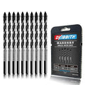 10-Piece 1/8" Masonry Drill Bits for Tile Glass Ceramic Wall Brick Stone Soft-Metal Wood, 1/4 Inch Concrete Drill Bits Cement Drill Bit Set, 3-Flat Shank, YG8 Carbide Tungsten Steel Alloy Tip 3mm