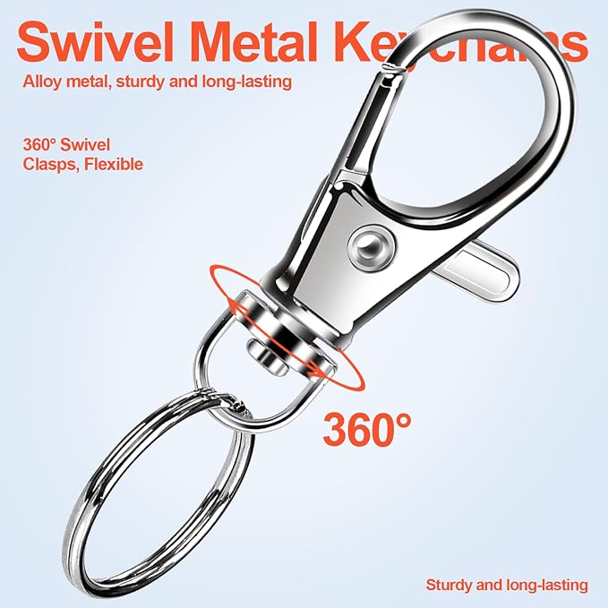LEOBRO 240PCS Lobster Claw Clasps and Key Rings, Keychain Making Kit, - Image 6