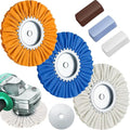 Amylove 8 Inch Airway Buffing Wheels Aluminum Wheel Polishing Kit in Diameter 5/8 Inch Arbor Hole, Polishing Compound and Metal Polish Kit for Angle Grinder(Vivid Color,6 Pcs)