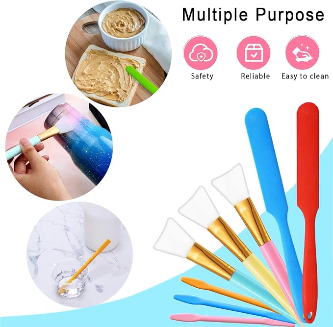 Silicone Stir Sticks Kit 16Pcs, Silicone Epoxy Brush, Silicone Stirring Tool - Image 5