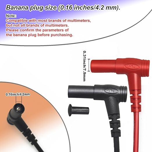 Professional Multimeter Test Leads 1000V 20A, 40.5in, Test Leads Kit, Ultra-Sharp Gold-Plated Probes, Silicone Meter Leads for Fluke, AstroAI, Klein Multimeter & Automotive Testing (Upgraded)