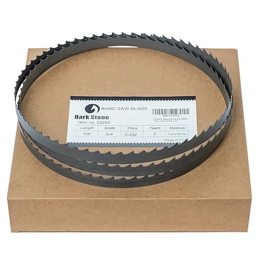 Dark Stone DS23406 Carbide-Tipped Band Saw Blade 131-1/2 Inch x 3/4 Inch, 2 TPI for Tough resaw