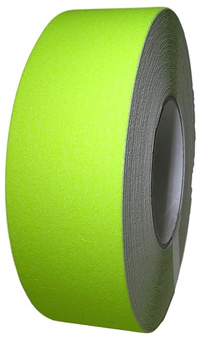GGR Supplies T.R.U. NST-20 Non-Skid Tape 60 ft. Length Safety Way 60 Grit Anti Slip Traction Tape 32 Mil No Slip (6 in. x 60 ft. (150mm Wide), Fluorescent Yellow)