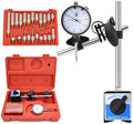 Dial Indicator with Magnetic Base and Point Precision Inspection Set, Dial Test Indicator Long Arm 0-1" Professional Gauge 0.001", Magnetic Dial Indicator Base Holder with Fine Adjustment, by NAKAO
