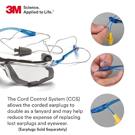 3M Safety Glasses, Virtua CCS, ANSI Z87, Indoor/Outdoor Mirrored Lens, Corded - Image 4