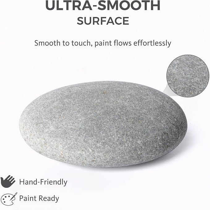 ROCART 36 PCS Large 3.35-4.15" Smooth Natural River Rocks - Image 2