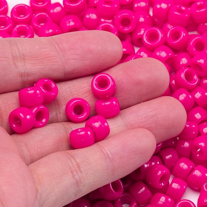 Gxueshan 1000 Pcs Acrylic Rose Red Pony Beads 6x9mm Bulk - Image 7