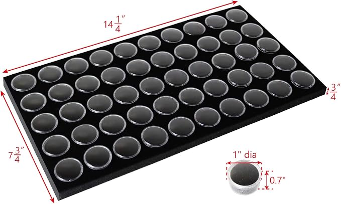 Ikee Design Jewelry Storage Tray Insert, 50 Gemstone Display Jars, Home - Image 2