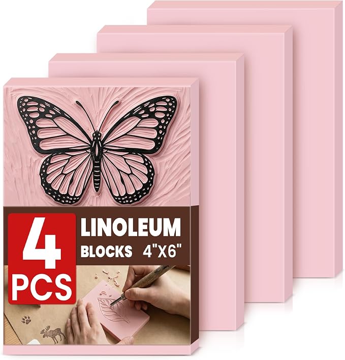 LINSIRON Linoleum Blocks for Printmaking Supplies, Soft Stamp Making Kit for by LINSIRON
