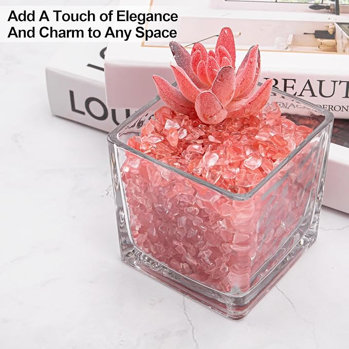 0.88 Lb Red Crystal Chips Stone Crushed Quartz Glass, Small Decorative Pebbles - Image 4
