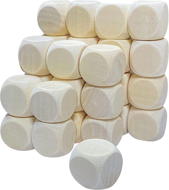 100 Pack Wooden Dice Unfinished Wood Cube Small Blank Square Blocks - Image 2
