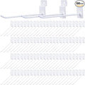 Moxweyeni 100 Pack Slatwall Hooks Slatwall Accessories Slat Wall Hanging Pegboard Hangers Slat Board Display Hooks for Retail Garage Organization Gridwall, White(5.9 Inch)