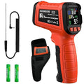 Dual-Mode 50:1 Infrared Thermometer Gun -58°F to 1796°F, with K-Type Thermocouple for Internal Measurements, Max/Min Temperature, Alarm for Industrial & Home Use