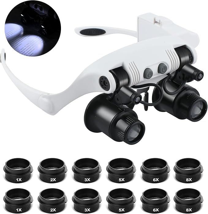 Hands Free Head Magnifying Glasses, Magnifier by NZQXJXZ