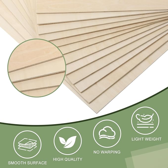 12 Pack Basswood Sheets 1/8x12x12 Inch - Image 3