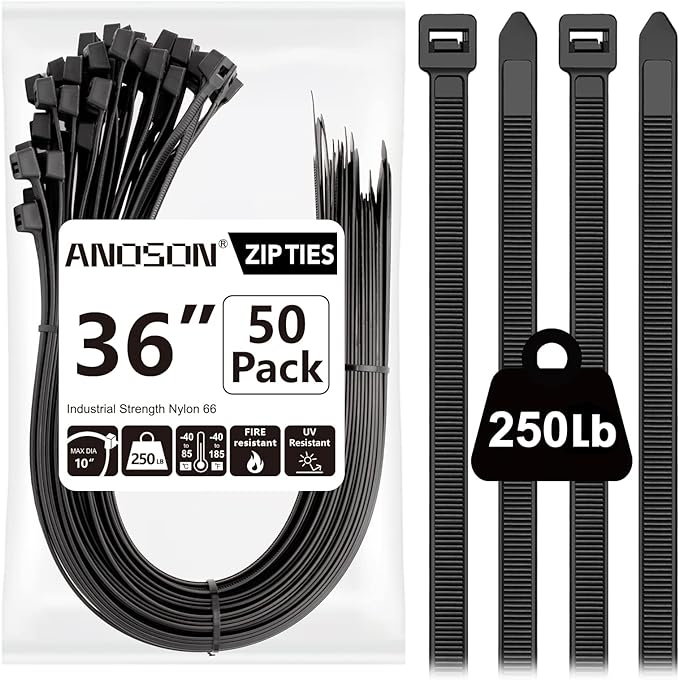 Large Zip Ties 36 inch, Long Zip Ties Heavy Duty by ANOSON
