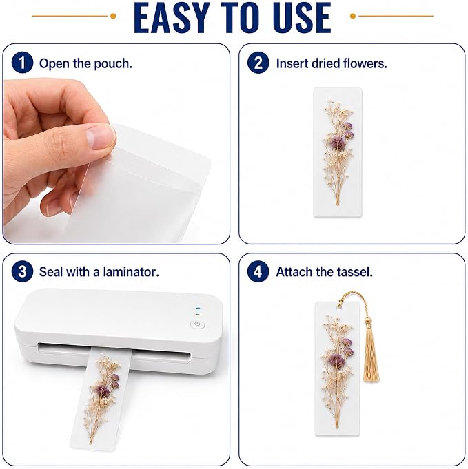 DSYIL 201 Pcs DIY Bookmark Making Kit, Blank Laminated Bookmarks to Decorate - Image 3