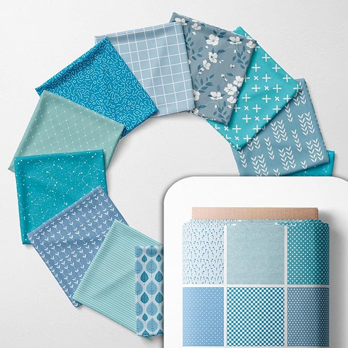 Cotton Satin Patchwork Fabric Panel – 35 Designs, 20×20 cm Squares, Single by FabricsTown