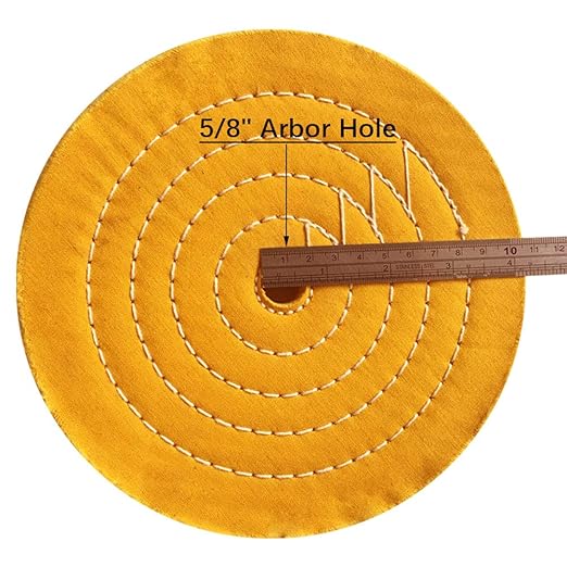 SCOTTCHEN Buffing Polishing Wheel Yellow 8 inch (50 Ply) for Bench Grinder 5/8" Arbor Hole - 1pcs
