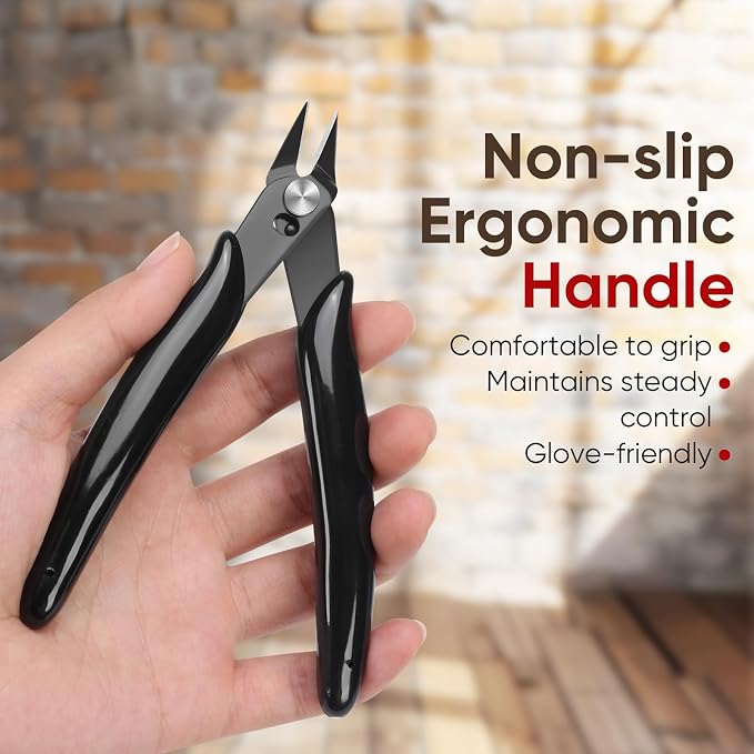 5 Inch Flush Cutters, 2 Pack Micro Wire Cutters, Sharp Zip Tie Cutter, - Image 5