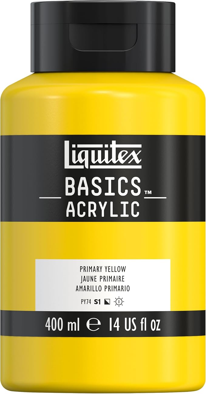 Liquitex BASICS Acrylic Paint, 400ml Bottle, Primary Yellow by Liquitex