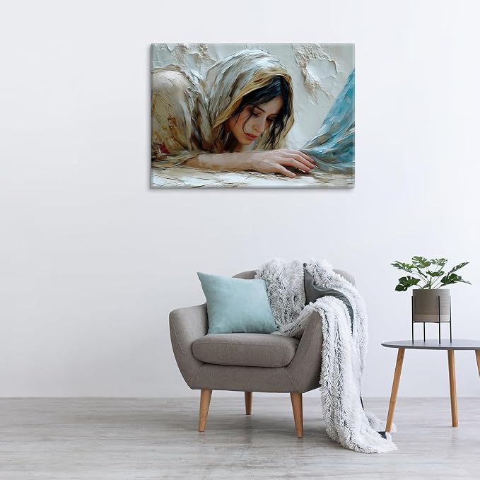 Jesus Heals the Girl Wall Art Woman Touches the Hem of Jesus' Skirt Wall Decor - Image 9