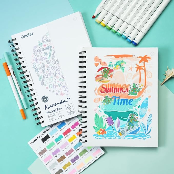 Ohuhu Double-Sided Marker Pad Art Sketchbook Bleedproof - Image 8