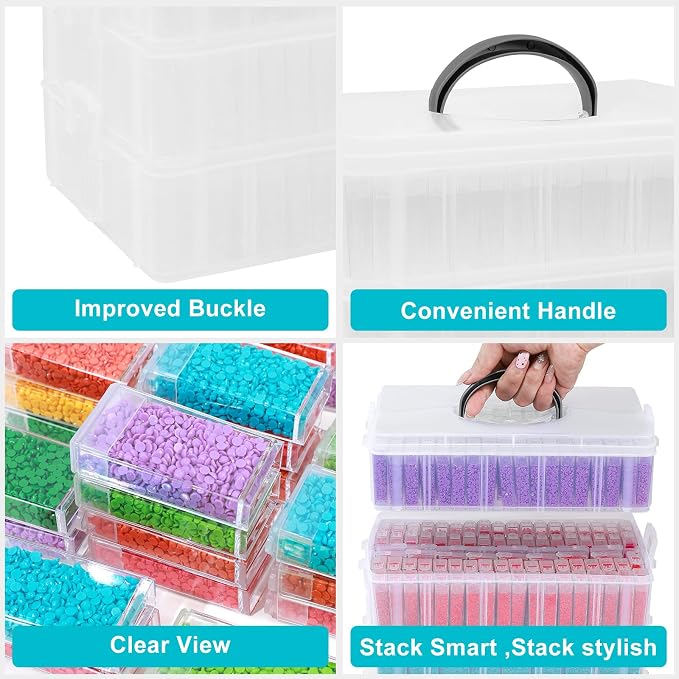VTG Diamond Painting Storage Container, 240 Grids, Bead Organizer - Image 3