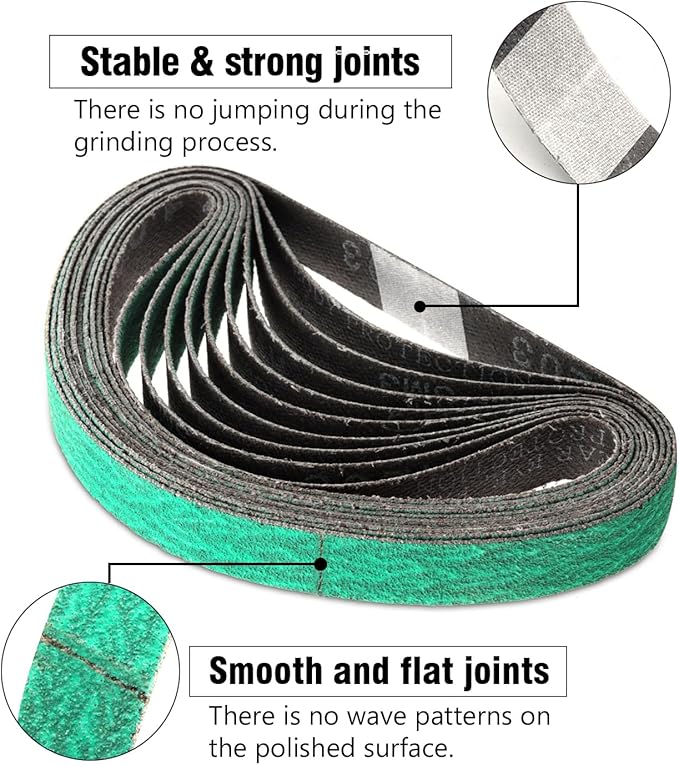 1/2" x 12" Replacement Knife Sharpener Sanding Belts 120 Coarse Grit Sharpening Belt for Official Work Sharp Knife & Tool Sharpener (WSKTS & WSKTS-KT/Mk.1 & Mk.2)