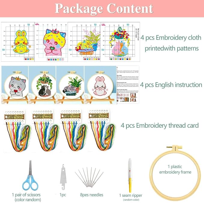 Zhenqing 4 Cute Animal Cross Stitch Kit - Image 4