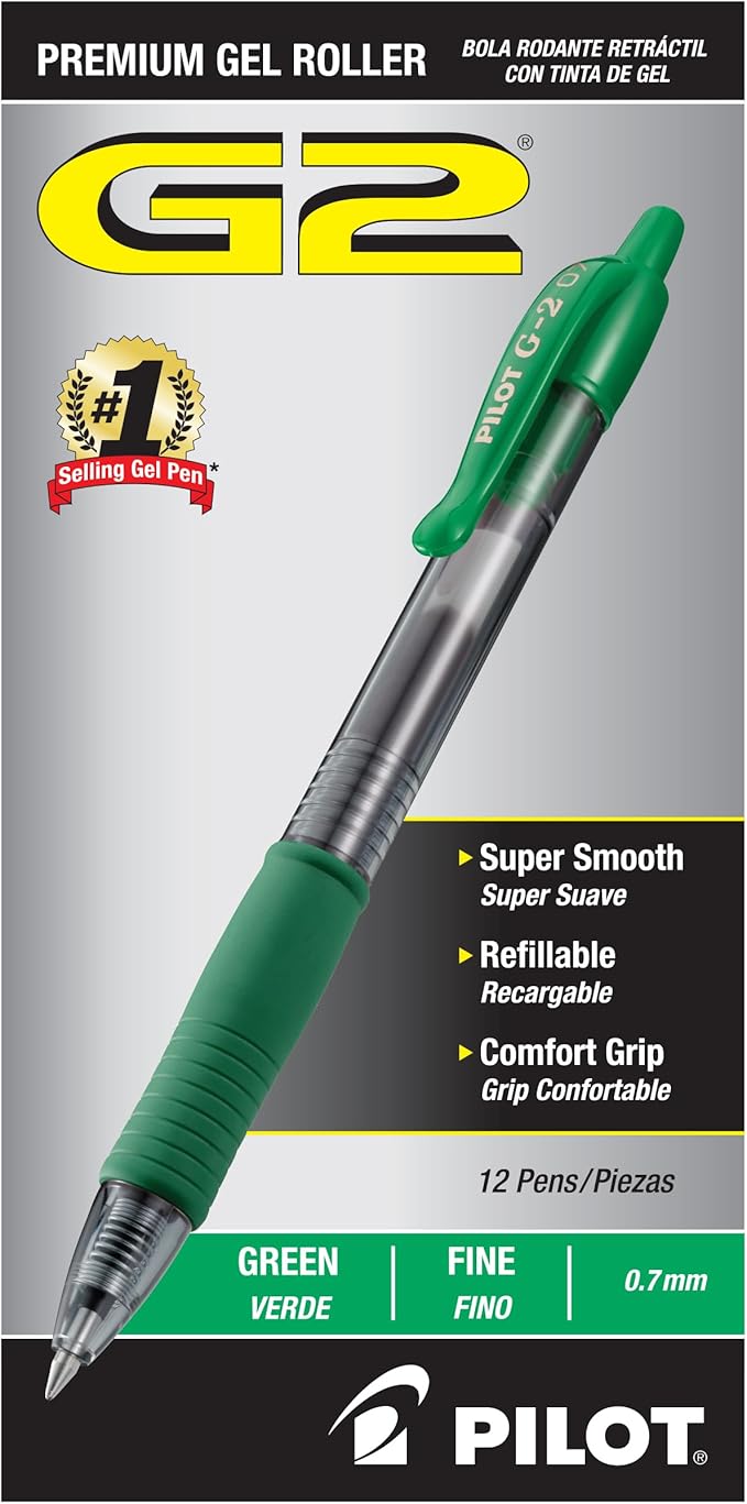 Pilot G2 Premium Gel Roller Pens, Fine Point 0.7 mm, Journaling and Office by PilotCorporationofAmerica