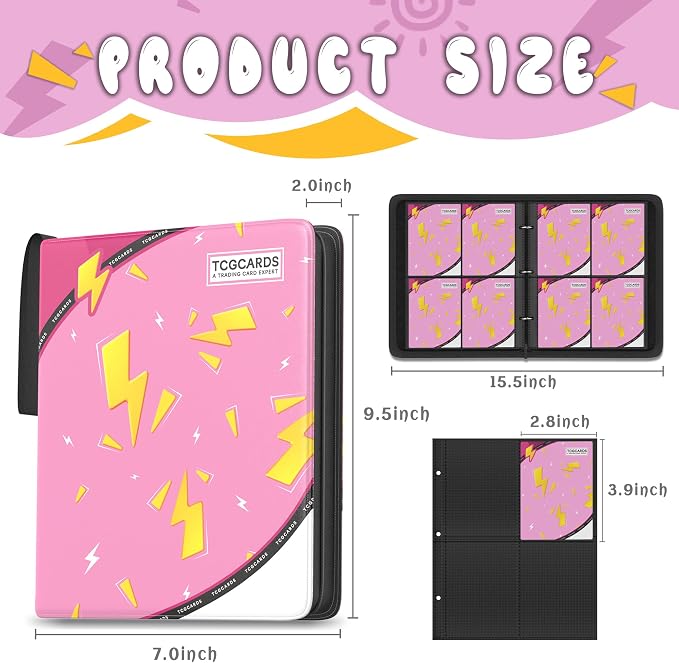 Trading Card Binder 4 Pocket, Card Binder 400 Pockets, Card Book Holder Cards - Image 2