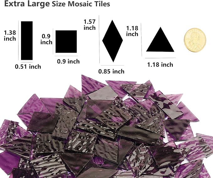 200G Oversize Transparent Glass Mosaic Tiles - Image 2