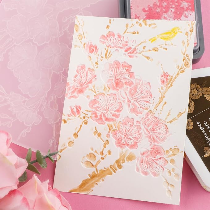 3D Embossing Folder for Card Making Embossing Flower Blossom Floral Plastic - Image 2