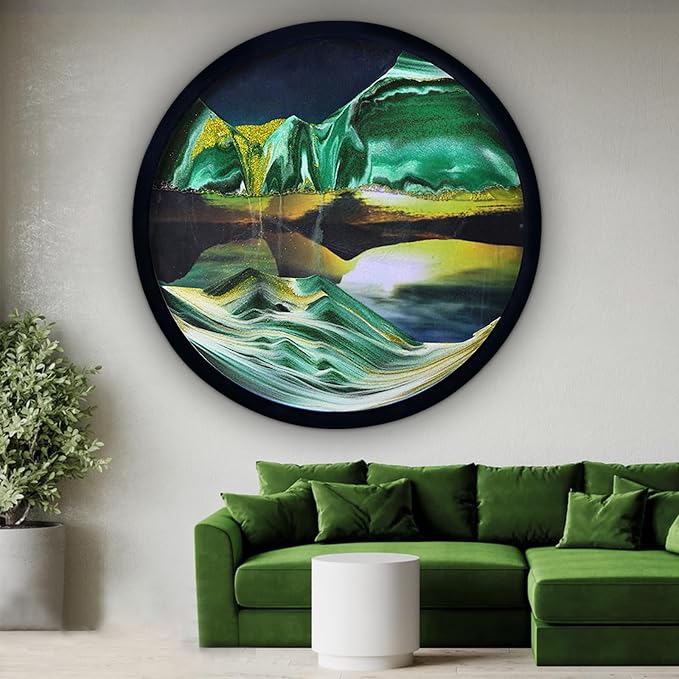 17.3" Moving Sand Art, 3D Sand Art Pictures Deep Sea Sandscape Living Room by Unknown