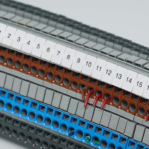 MECCANIXITY 20 Pcs Terminal Marker Strip, ZB6 Terminal Blocks Marking Labels, Nylon PA6 DIN Rail Label Tags Bar for UK2.5B UK5N Number Strips(21-30)