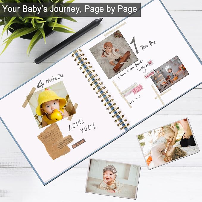 8 x 8 Inch Scrapbook Photo Album, Hardcover Kraft White Pages Arch Window Photo - Image 2