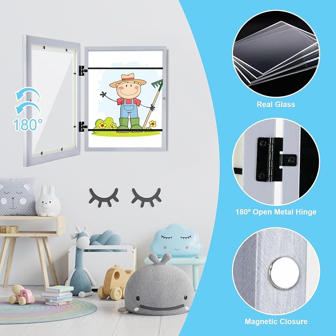 Kids Art Frames, 8.5x11 Front Opening Kids Artwork Frames Changeable, Light - Image 6