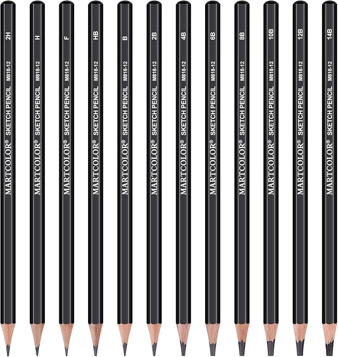 MARTCOLOR Drawing Sketching Pencils Set, 12 Pack Graphite Pencils | Ideal - Image 2