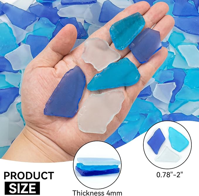 Keedolla 40oz Sea Glass for Crafts, Bulk Sea Glass Art Decor, Tumbled Frosted - Image 4