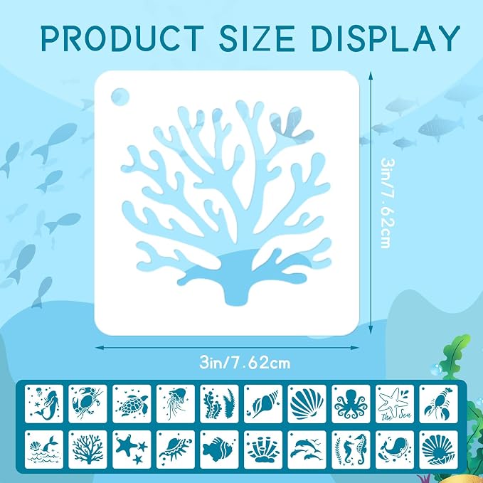 JULMELON Sea Life Stencils - Image 2