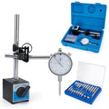 Dial Indicator with Magnetic Base 0-1.0" Precision Gauge, 0.001" Accuracy, Magnetic Dial Indicator Kit with Fine Adjustment for Machining, Maintenance, Inspection, DIY, Auto Repair (Blue, SAE 0-1")