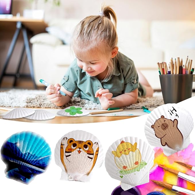 PPCLION 30 PCS 2.5-3 Inch Natural White Scallop Shells Sea Shells - Image 5