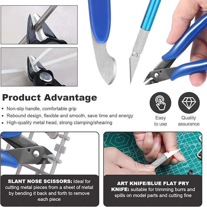 Fippy 11PCS Model Kit Tools, Gundam Model Tool Kit, Hobby Building Tools Kit - Image 3