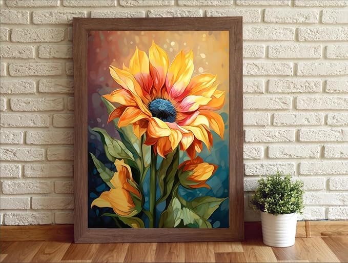 MjhRcll Flowers Stamped Cross Stitch Kits, Daisy Embroidery Starter Kit - Image 3